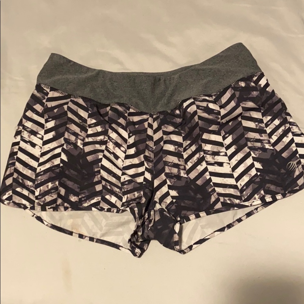 Grey and black athletic shorts